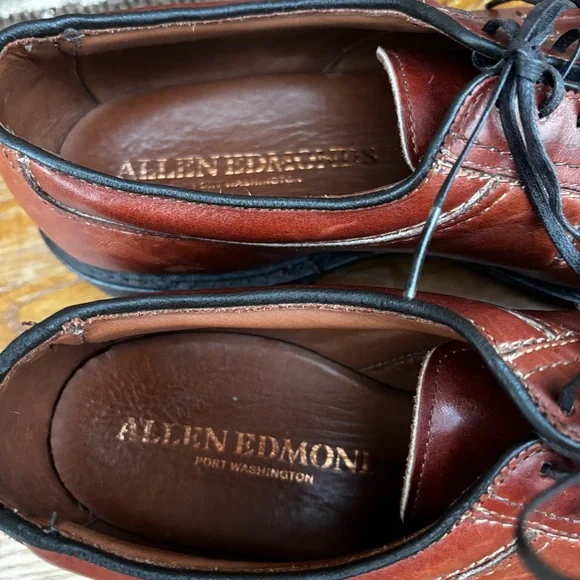 Allen Edmonds Wilbert Leather Mens 9.5 D Oxford Moc Shoes Like New - Picture 2 of 11